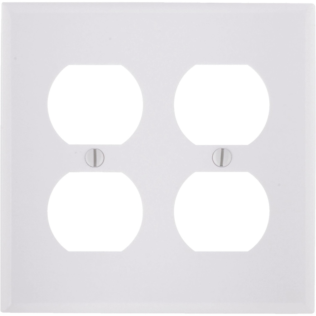 Two Gang Outlet Wallplate, White