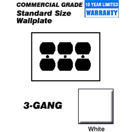 3-Gang White Duplex Outlet/Receptacle Nylon Standard Wall Plate (1-Pack) 80730-W