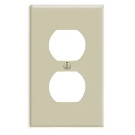 [3202314] Leviton Ivory 1 Gang Plastic Duplex Outlet Wall Plate 1 Pack