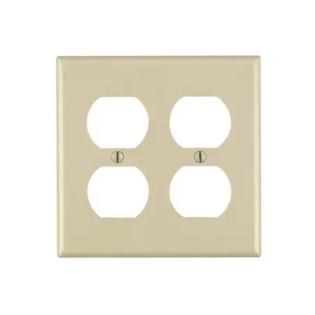 Leviton Ivory 2 Gang Plastic Duplex Outlet Wall Plate 1 Pack