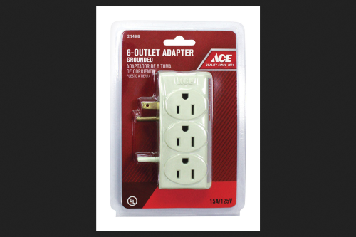Ace Grounded 6 Outlets Adapter 1 Pk