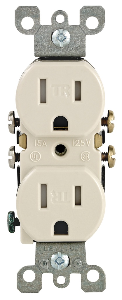 Leviton Decora 15 Amps 125 V Duplex Light Almond Outlet 5-15R 1 Pk