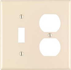 [3213436] Leviton Almond 2 Gang Plastic Duplex/Toggle Wall Plate 1 Pk