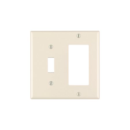 Leviton Decora Almond 2 Gang Thermoset Plastic Decorator/Toggle Wall Plate 1 Pk