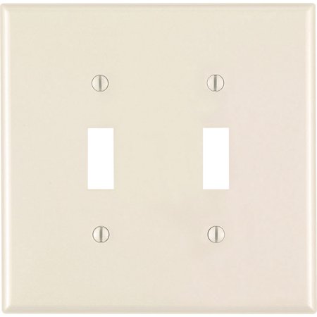 Leviton Almond 2 Gang Nylon Toggle Wall Plate 1 Pk