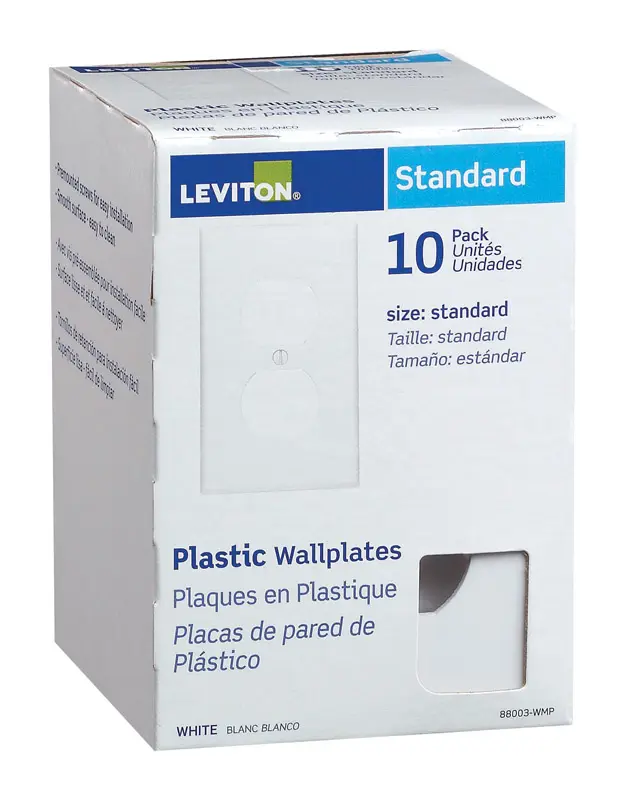 Leviton White 1 Gang Thermoset Plastic Duplex Wall Plate 10 Pc