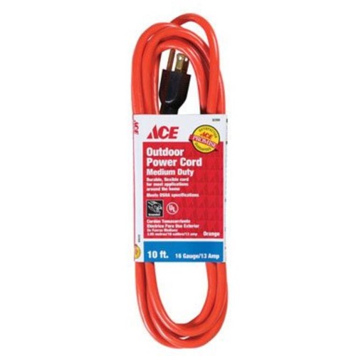 Ace Indoor or Outdoor 10 Ft. L Orange Extension Cord 16/3 SJTW