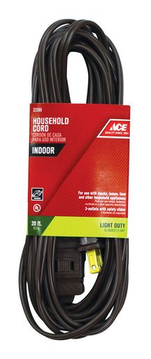 [32589] Ace Indoor 20 Ft. L Brown Extension Cord 16/2 SPT-2