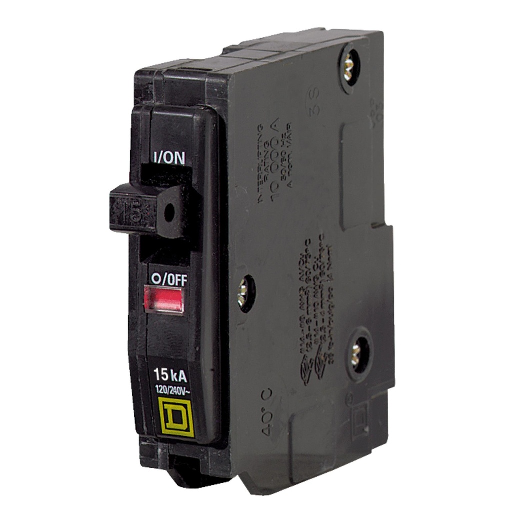 [32634] Square D QO 15 Amps Plug in Single Pole Miniature Circuit Breaker