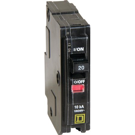 Square D QO 20 Amps Plug in Single Pole Circuit Breaker