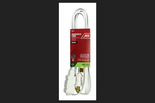 Ace Indoor 6 Ft. L White Extension Cord 16/2 SPT-2