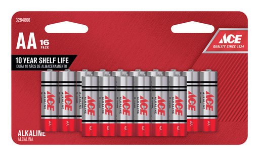 Ace AA Alkaline Batteries 16 Pk Carded