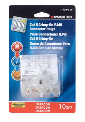 Monster Just Hook It up Cat 6 RJ45 Connector Plugs 10 Pk