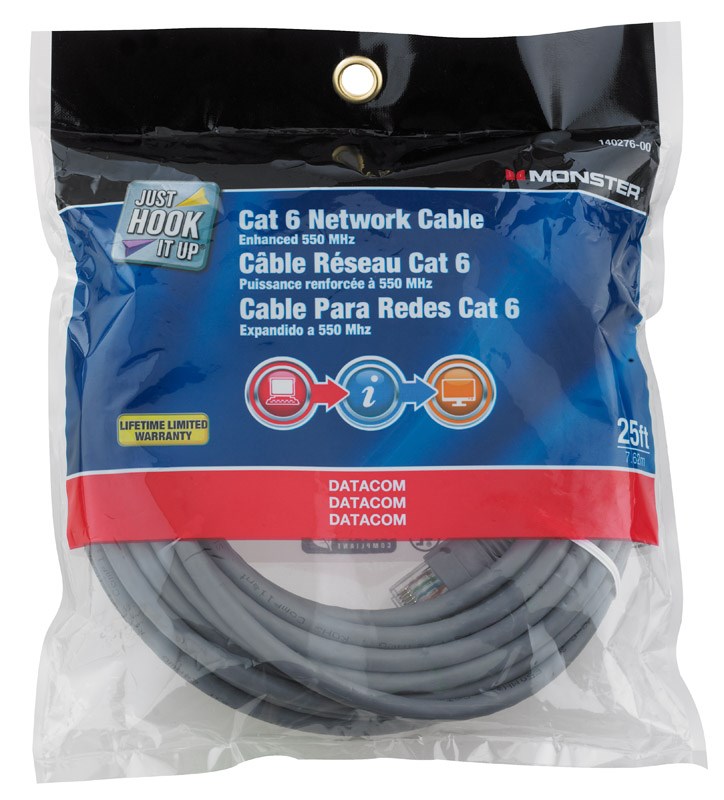 Monster Just Hook It up 25 Ft. L Category 6 Networking Cable