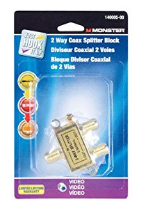 [32969] Just Hook It up 2 Way Coax Splitter 75 Ohm 900 MHz