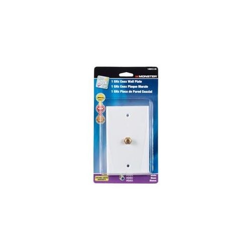 Just Hook It up White 1 Gang Plastic Coaxial Wall Plate