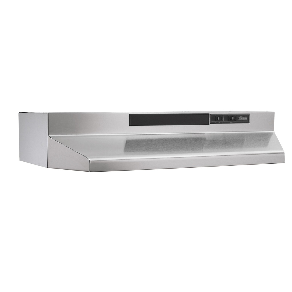 Broan 190 CFM 30" Wide Steel Under Cabinet Range Hood W/ Washable Filters & Axial Fan - F403004