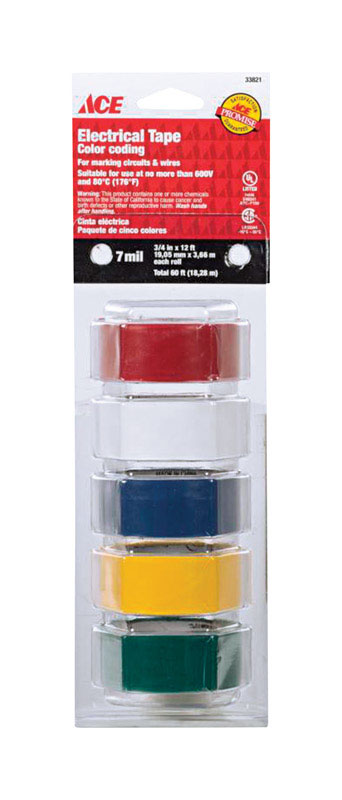 ELEC TP 3/4"X12' 5PK AST