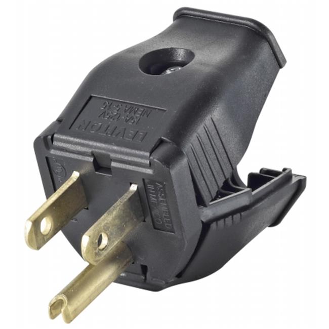 Leviton Commercial and Residential Thermoplastic Ground/Straight Blade Plug 5-15P