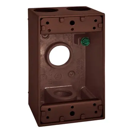 Sigma Engineered Solutions New Work 18 Cu in Rectangle Die-Cast Metal 1 Gang Weatherproof Box Bronze