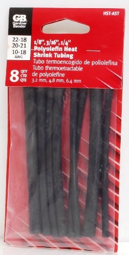 Gardner Bender Heat Shrink Tubing Black 8 Pk