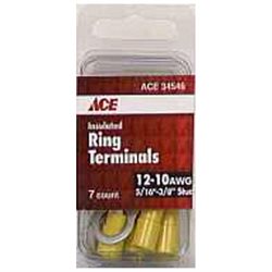 Ace Insulated Wire Ring Terminal Yellow 8 Pk