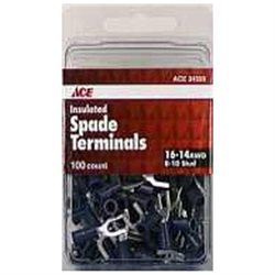 Ace Insulated Wire Spade Terminal Blue 100 Pk