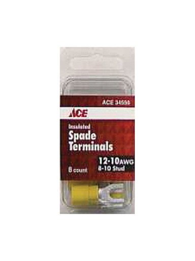 [34556] Ace Insulated Wire Spade Terminal Yellow 8 Pk