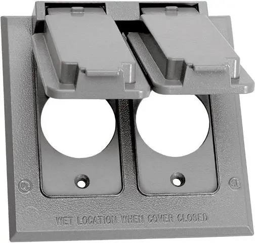 Sigma Engineered Solutions Square Die-Cast Metal 2 Gang 4.54 in. H X 4.54 in. W 15/20 Amp Receptacle