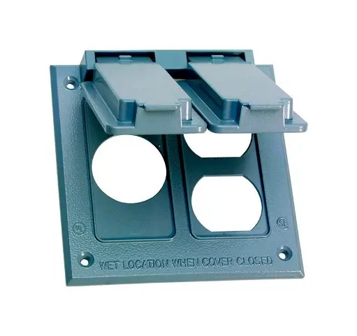 Sigma Engineered Solutions Square Die-Cast Metal 2 Gang 4.54 in. H X 4.54 in. W Combo Box Cover