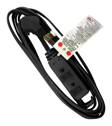 [3468402] Ace Indoor 6 Ft. L Black Extension Cord 16/3 STP-3