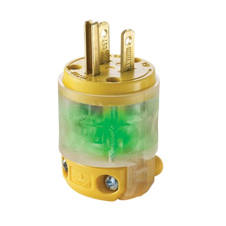 Leviton Commercial and Residential Vinyl Straight Blade Plug 5-15P 18-12 AWG 2 Pole 3 Wire