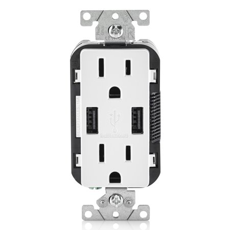LEVITON RECEPT. DUPLEX USB WHT.