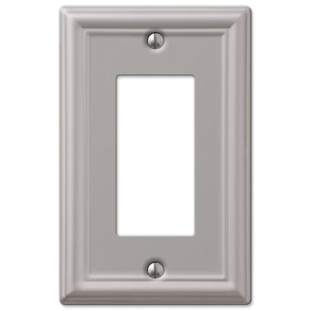 [3501012] Amerelle Chelsea Brushed Nickel 1 Gang Stamped Steel Decorator Wall Plate 1 Pk