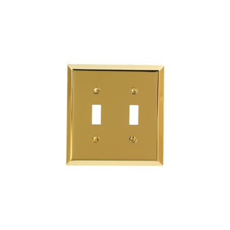 [3501293] Amerelle Century Polished Brass 2 Gang Stamped Steel Toggle Wall Plate 1 Pk