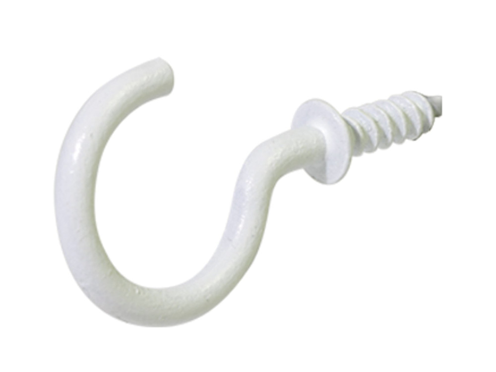 CUP HOOKS 1-1/4 WHT.  PK30