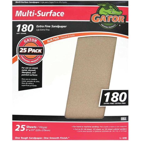 Gator 11 in. L X 9 in. W 180 Grit Aluminum Oxide All Purpose Sandpaper