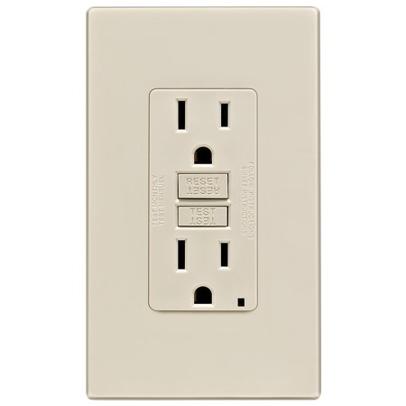 [3532744] Leviton SmartlockPro 15 Amps 125 V Duplex Light Almond GFCI Outlet 5-15R 1 Pk