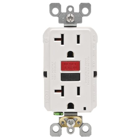 Leviton SmartlockPro 20 Amps 125 V Duplex White GFCI Outlet 5-20R 1 Pk