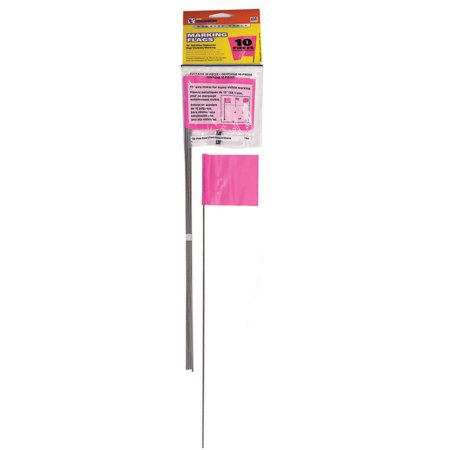C.H. Hanson 15 in. Fluorescent Pink Marking Flags Polyvinyl 10 Pk