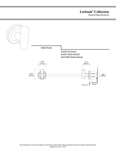 Gatco 4245 Latitude II Single Robe Hook Matte Black Bathroom Hardware and Accessories Bathroom Hardware Robe Hooks