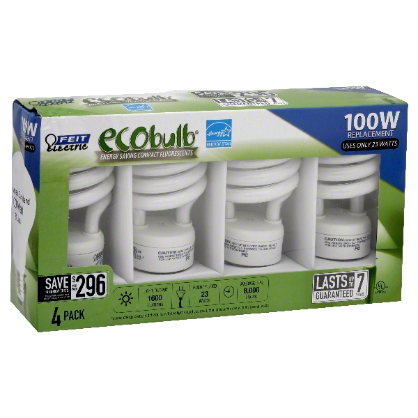 CFL 23W 1600L SFT WH 4PK