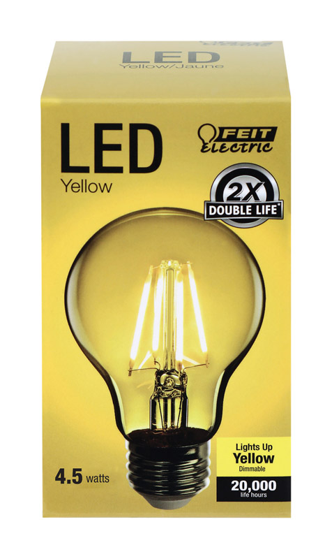 Feit A19 E26 (Medium) Filament LED Bulb Yellow 30 Watt Equivalence 1 Pk