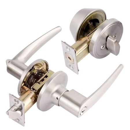 Barcelona Single Cylinder Satin Nickel Handle Combo Set