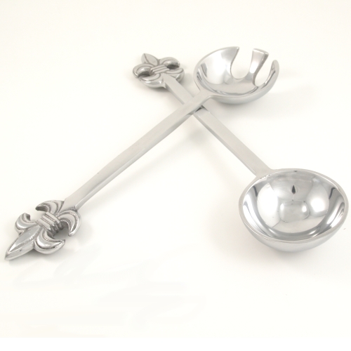 Fleur De Lis Metal Serving Spoon and Fork