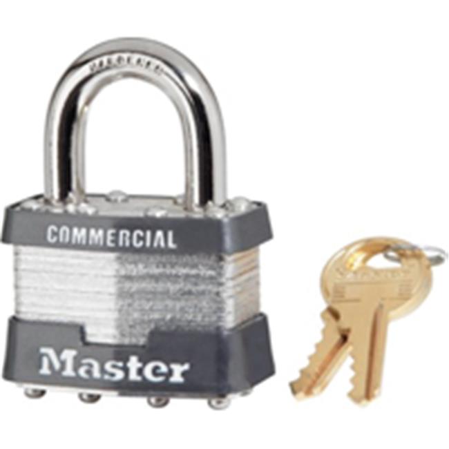 Padlock, Keyed Alike Key, Open Shackle, 3/8 in Dia Shackle, 1 in H Shackle, Steel Body, Laminated