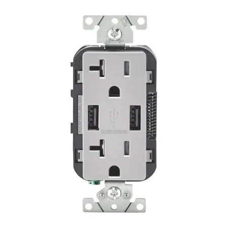 USB OUTLET 20AMP GRAY