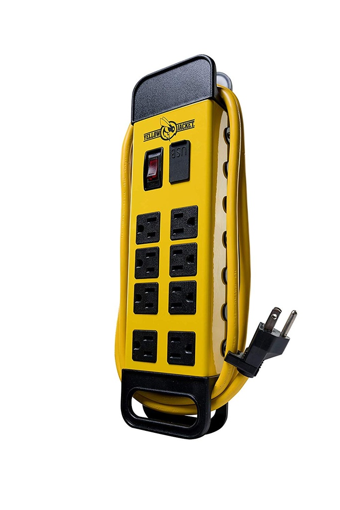 Southwire Yellow Jacket 6 Ft. L 8 Outlets Power Block Black/Yellow