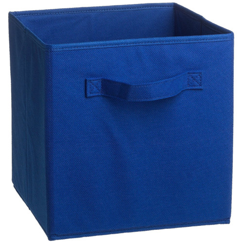 11 in. H X 10.5 in. W X 10.5 in. D Blue Fabric Cube Storage Bin