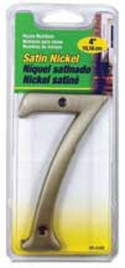 4In Satin Nickel Number 7, 3PK